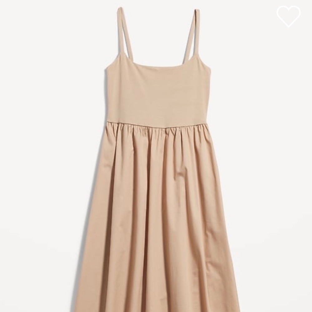 Fit & Flare Combination Midi Cami Dress